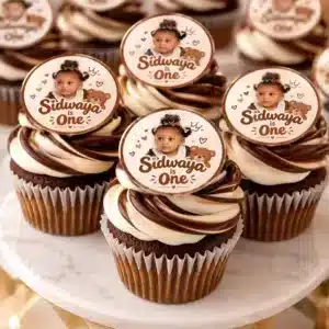 choco face photo cupcakes