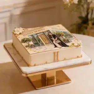 custom business photo cake