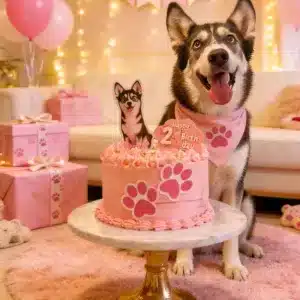 dog cake husky photo topper