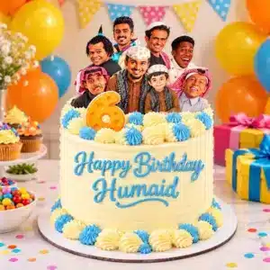 family gathering photo cake