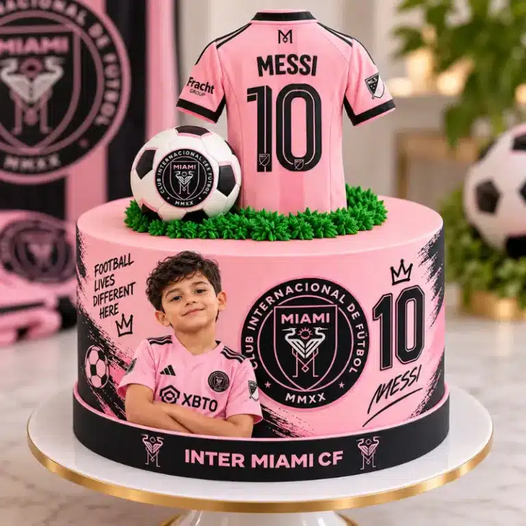 inter miami messi kid photo cake