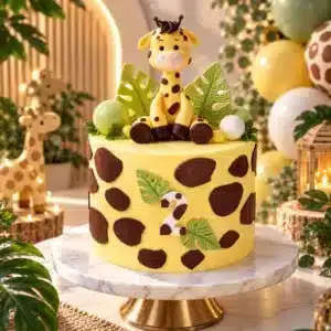 jungle baby giraffe cake