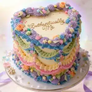 pastel heart vintage cake